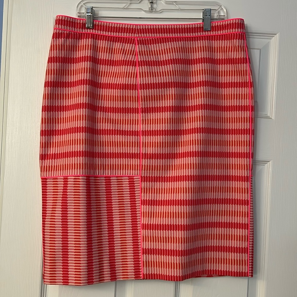 Per Se by Carlisle Red, Pink, & White Pencil Skirt, Size 14